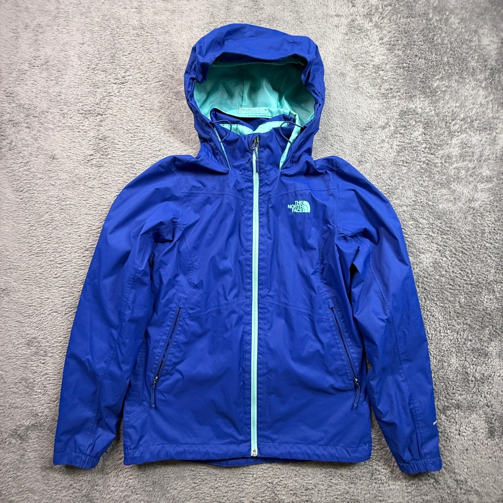 The North Face DryVent Rain Jacket Womens S Blue Excellent Hooded Zip Up A3C7N